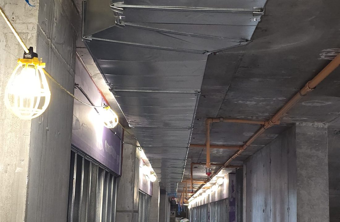 Ductería instalada en edificio multifamiliar